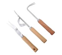 TOGEVAL Désherbeur Manuel INOX 3 Pièces pour Jardinage, Kit Outils Jardinage Levier v Et Grattoir, Dissolvant pour Mauvaises Herbes, Caractéristiques Ergonomiques Antidérapantes Et Robustes
