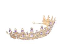 TOGEVAL Diadème de Mariage en Strass Violet Petit Diadème Couronne pour Femmes et Filles Accessoire Coiffure pour Fête Anniversaire et Bal Bandeau Léger et Élégant