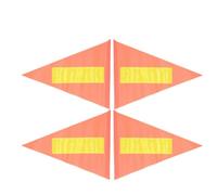 TOGEVAL Drapeau de sécurité pour camions, Triangle de sécurité réfléchissant en PVC Jaune, Lot de 4, Installation Facile, pour Bicycle et Children's Bike en extérieur