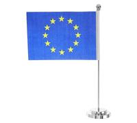 TOGEVAL Drapeau de Table Miniature de L’union Européenne avec Support Stable, Décoration de Bureau et Fête, Drapeau de Pays pour Maison et Espace de Travail, Accessoire de Décoration