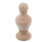 TOGEVAL Embout de Balustre en Bois Massif Non Peint Chapeau de Colonne Décoratif Rond 6X14 CM Embout de Poteau D’Escalier Sculpté Style Romain Polyvalent pour Meubles et Rampes