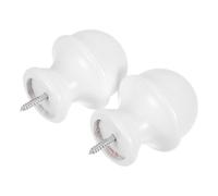 TOGEVAL Embouts en Bois pour Tringle à Rideaux Blanc 2 pièces, Ronds, 29 mm, Fixation sans Jeu, pour Prolonger la durée de Vie de la Tringle, Style Classique