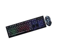 TOGEVAL Ensemble Clavier et Souris Mécaniques Filaires Gamer, Design Suspendu, Rétroéclairage LED, Ergonomique, pour PC Bureau Maison, Couleur Noire