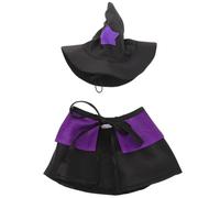 TOGEVAL Ensemble Costume de Sorcier pour Petit Chien et Chat Cape Noire Douce et Chapeau de Sorcière Taille S Accessoires Festifs pour Halloween et Fêtes à Thème Déguisement Léger et