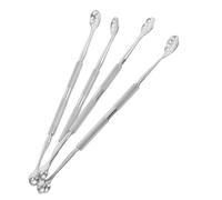 TOGEVAL Ensemble De 4 Repousse-cuticules Et Coupe-cuticules Double Embout En Acier Inoxydable Argenté, Compact Et Ergonomique, Pour Manucure Précise Et Soin Des Ongles Au Quotidien