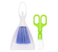 TOGEVAL Ensemble Mini Balai et Pelle pour Cages de Petits Animaux Outils de Nettoyage Solide en Plastique Format Compact pour Reptiles, Hamsters, Hérissons pour Entretien Domestique
