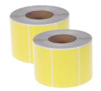 TOGEVAL Étiquettes Autocollantes Thermosensibles Jaunes Mate 60X40 MM Rouleaux de 800 Pièces Papier Thermique Rayures pour Étiquetage Colis Prix et Expédition Lot de 2 Rouleaux