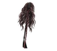 TOGEVAL Extension Queue de Cheval Tressée Clipée pour Femmes Pince Griffe Haute Tenue Demi-queue Colorée Effet Mèches Résistante et Facile à Entretenir Accessoire Coiffure