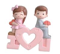 TOGEVAL Figurine Gâteau Mariage Résine Décoration Couple Mariés Modèle Mariée et Marié Ornement pour Saint Valentin et Anniversaires
