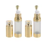 TOGEVAL Flacons de Crème Yeux 15 Ml avec Embout Masseur en Plastique Transparent, Lot de 2 Pièces, Pompe Rechargeable, Flacons de Massage Facial Étanches, Accessoires Cosmétiques
