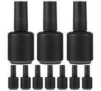 TOGEVAL Flacons de Vernis à Ongles Vides Rechargeables 10 Pcs 15 Ml en Verre Mat Noir Pinceau Intégré pour Gel à Ongles, Rangement Professionnel et Usage Personnel, Pots pour Retouche