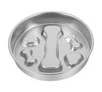 TOGEVAL Gamelle Anti-Glouton en Acier Inoxydable Fond Antidérapant, Assiette à Lécher pour Chien et Chiot, Mangeoire Lente pour Alimentation Saine et Stimulation Mentale, pour Repas