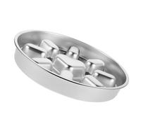 TOGEVAL Gamelle Lente pour Chien en Acier Inoxydable Base Antidérapante, Bol Rond Cœur pour Petits et Moyens Chiens, Plaque à Lécher en Métal pour Alimentation Contrôlée et Hygiène