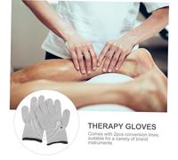 TOGEVAL Gants De Thérapie Électrique Blancs Gants De Massage Fibres Avec Lignes De Conversion Pour Traitements Électriques Et Applications De Beauté