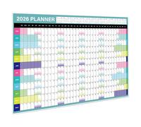 TOGEVAL Grand Calendrier Mural 2026 Vert Taille 7 - Calendrier Annuel Papier à Suspendre pour Bureau et Maison Agenda Mensuel Large Espace Organiseur Mural Traditionnel et Scolaire