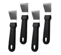 TOGEVAL Grattoirs à Ciment Inox 4 Pcs Noir, Pelle de Nettoyage Multifonction pour Sols, Verre et Surfaces, Outil Solide pour Enlever Colle, Saleté et Résidus, Usage Domestique
