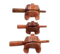 TOGEVAL Grenouille en Bois Fait à la Main 3 Tailles Instrument de Percussion Sonore Bâton Décoration de Bureau Originale Symbole de Richesse et Prospérité