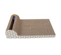 TOGEVAL Griffoir Chat Carton Ondulé Double Face Résistant avec Cloche et Herbe à Chat pour Grimper et Griffer Protection Meubles et Pattes