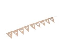 TOGEVAL Guirlande Fanions Triangle Toile de Jute avec Motif Cœur Banderole pour Décoration Fête Mariage Anniversaire Shower