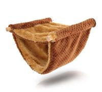 TOGEVAL Hamac Chaud pour Hamster Et Chinchilla Suspendu, Lit Décoratif en Tissu Doux, Taille l Marron, Accessoire Cocon pour Cage, Petit Animal De Compagnie
