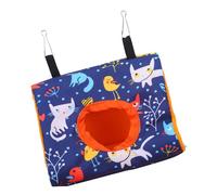 TOGEVAL Hamac Suspendu pour Animaux De Compagnie Nids d'oiseaux pour Cages Grotte De Câlin Suspendu D'oiseau Perroquet Cage Perchoir Nid D'oiseau en Toile Hamac Calopsitte Perruche Blue