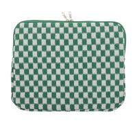 TOGEVAL Housse Rembourrée pour Ordinateur Portable 13 Pouces Étui Zippé Vert et Blanc à Carreaux Protection Anti-Rayures Légère et Souple Pochette de Transport Pratique pour Bureau et