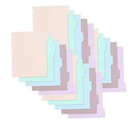 TOGEVAL Intercalaires A4 pour Classeur à 3 Anneaux 20 Feuilles Mobiles en Papier avec Onglets Verticaux 5 Pages par Lot 4 Lots Couleurs Pastel Séparateurs pour Agenda et Organisation