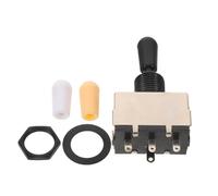 TOGEVAL Interrupteur à Bascule à 3 Positions pour Guitare Électrique, Capuchon Métallique Noir Inclus, Sélecteur Marche/arrêt Compatible Accessoires Guitare, Commutateur Solide