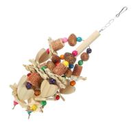 TOGEVAL Jouet Suspendu à Mâcher pour Perroquet en Bois Naturel, Jouet D’équilibre Multifonction, Taille Moyenne, pour Cage D’Oiseaux, Oiseau Domestique en Quête De Stimulation