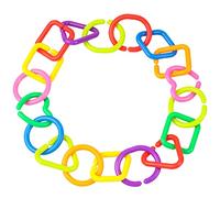 TOGEVAL Jouets à Anneaux De Connexion Géométriques pour Bébé 35 Pièces Paquet Mixte, Développement Motricité Fine, Jouets Suspendus pour Poussette, Berceau Et Éveil Sensoriel