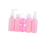 TOGEVAL Kit Flacons de Voyage 6 Pièces 50ml Bouteilles Rechargeables Roses Cuillère Petite, Étanches et Compactes pour Parfum Shampooing Lotion Crème
