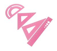 TOGEVAL Kit outil de mesure et règle de dessin multifonction pour bureau et école léger et portable outil de mesure angle précis pour mathématiques architecture et ingénierie rose