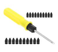 TOGEVAL Kit Réparation Pneus Voiture 21 Pièces - Clous à Vis en Plastique pour Réparation Crevaison sous Vide, Mèches pour Pneus Tubeless, Outils Compacts Légers pour Dépannage Automobile
