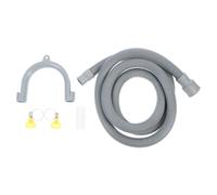 TOGEVAL Kit Tuyau Vidange Machine à Laver Tambour Renforcé avec Raccord Blanc Colliers Réglables et Support U Remplacement Évacuation pour Lave Linge Automatique