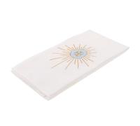 TOGEVAL Linge D'autel en Coton Blanc Brodé avec Motif Central, Corporal Sacramentel Rituel pour Église, Nappe de Communion Polyvalente pour Messes et Cérémonies Religieuses, Facile