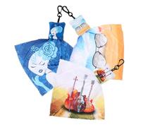 TOGEVAL Lingettes Nettoyantes pour Lunettes et Écran 3 Pièces Microfibre Porte-Clés Double Face Lavable pour Téléphone Lentilles Miroir Surfaces Délicates