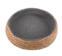 TOGEVAL Lit pour Animaux Tissé Nid Confortable pour Chat Et Petit Chien Panier Respirant Et Durable pour Sommeil Petite Gris Foncé