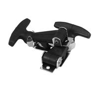 TOGEVAL Loquet de Capot Moteur Solide et Polyvalent en Acier Inoxydable Poignée en T Caoutchouc Flexible, 2 Pièces Noir pour Boîte à Outils et Capot Moteur