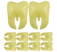 TOGEVAL Lot de 10 Ballons en PE Jaune de Dent Ballons Gonflables pour Décoration Fête D’Anniversaire Shower et Première Fête des Dents Résistants à L’Éclatement