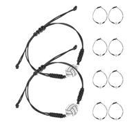 TOGEVAL Lot de 10 Bracelets Tressés Faits Main en Corde Ajustable Bijoux Thème du Volley-Ball Charms Ballon de Volley Bracelets d'Amitié pour Joueurs Adolescents et Fans de Sport