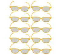 TOGEVAL Lot de 10 Lunettes 3D Jaunes à Verres en Polycarbonate 13,4 X 13,2 X 3,8 Cm pour Films, Jeux Vidéo et Projecteurs, Lunettes Stéréoscopiques Compatibles PC pour Cinéma