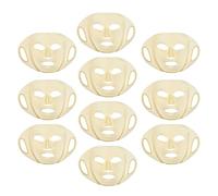 TOGEVAL Lot de 10 Masques en Silicone Doré Réutilisables Crochets D’oreille Ajustables, Applicateur Facial Extensible et Antidérapant pour Soins du Visage à Domicile et Spa
