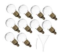 TOGEVAL Lot de 10 Mini Bouteilles en Verre Transparentes Pendentifs Décoratifs 6mm Bouchons à Vis en Laiton pour Créations Bijoux et Loisirs Artisanaux Suspendus Adulte Bricolage Noël