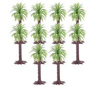 TOGEVAL Lot de 10 Mini Palmiers Artificiels Réalistes en Plastique Mini Cocotiers Décoratifs pour Dioramas Décorations de Gâteau DIY Accessoires Photo Tropicaux pour Micro-Paysages