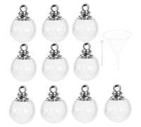 TOGEVAL Lot de 10 Pendentifs Breloques Soi-même en Verre Transparent 12 Mm, Boules Creuses Bouchon à Vis Blanc K, Breloques Décoratives pour Colliers et Bracelets, Accessoires Bijoux DIY