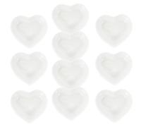 TOGEVAL Lot de 10 Petits Bols en Céramique Blanche de Cœur Mini Plats à Sauce pour Condiments Apéritifs et Desserts Vaisselle Japonaise Cuisine et Restauration Usage Réutilisable