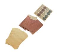 TOGEVAL Lot de 10 Set de Enveloppes Vintage Saint-Valentin en Papier Kraft Recyclé 32 Feuilles A5 Papier à Écrire Portable 1 Planche D’Autocollants pour Correspondance Romantique et