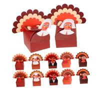 TOGEVAL Lot De 12 Boîtes D'Emballage Pour Thanksgiving Boîtes De Fête Pour Récolte D'Automne Contenants Pour De Fête Pour Aliments