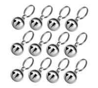 TOGEVAL Lot de 12 Clochettes en Métal Argenté 16 Mm, Légères et Imperméables, pour Collier de Chien et Chat, Accessoires de Décoration et Repérage Facile D’Animaux de Compagnie Actifs