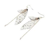 TOGEVAL Lot De 2 Boucles D'oreilles Printanières : Boucles D'oreilles Pendantes En Forme D'ailes De Fée Avec Perles Artificielles, Pour Mariage, Fête, Accessoires De